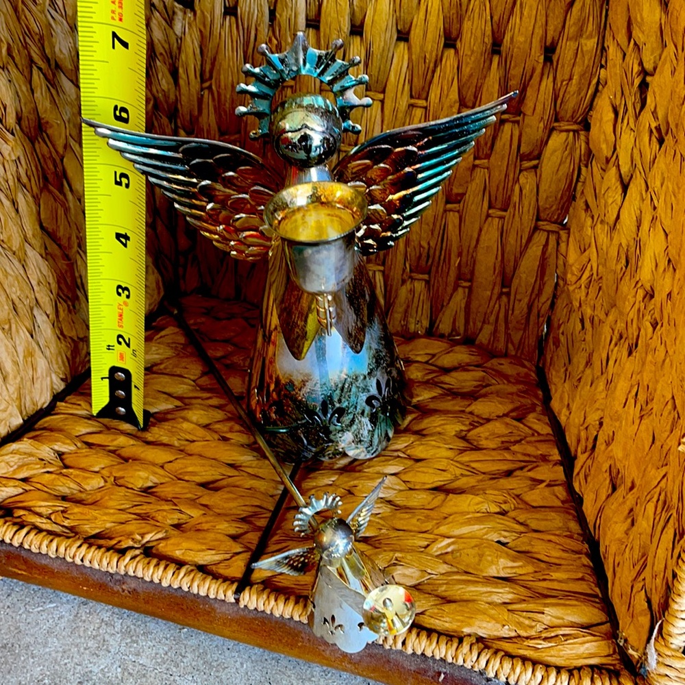 Silver plated angel candleholder AND snuffer.